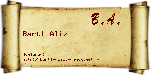 Bartl Aliz névjegykártya